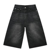 Vintage Washed Denim Wide Leg Short